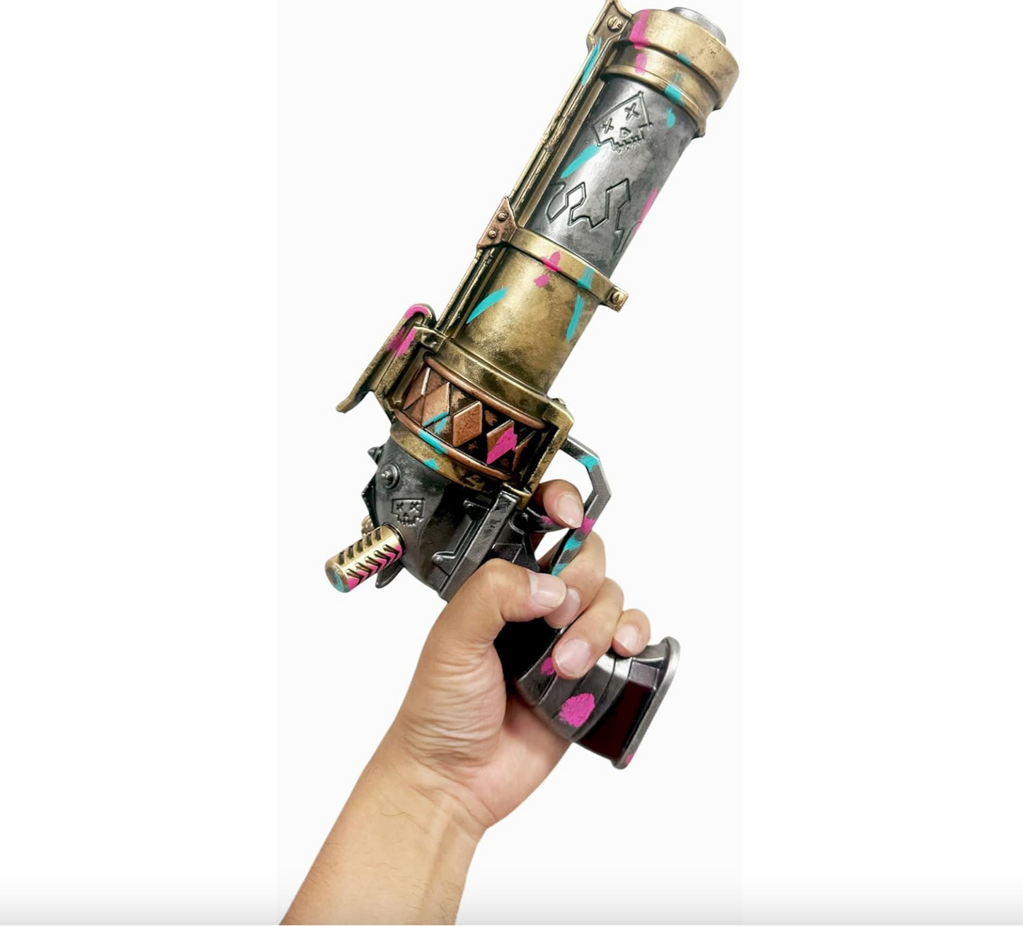 11" Anime-Style Crazy Punk Shotgun Foam Prop Pink Blue Replica Gun