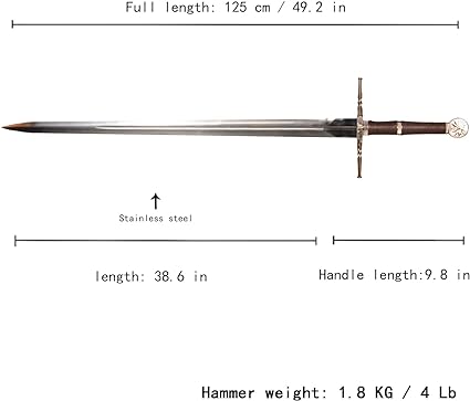 The Witcher Silver Sword Monster Slayer Steel Replica Scabbard Geralt of Rivia