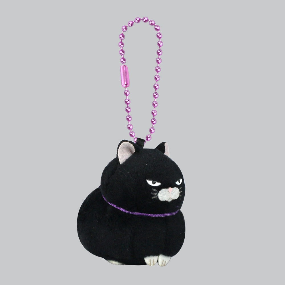 Amuse Cat Keychain Black Puchimaru DX Mini Charm Stuffed Animals Plush Backpack Hanger Accessory Cell Phone Charm Kawaii Handmade Cute Hanging Animal Mascot