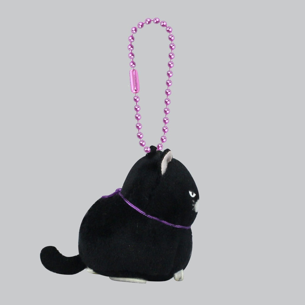 Amuse Cat Keychain Black Puchimaru DX Mini Charm Stuffed Animals Plush Backpack Hanger Accessory Cell Phone Charm Kawaii Handmade Cute Hanging Animal Mascot