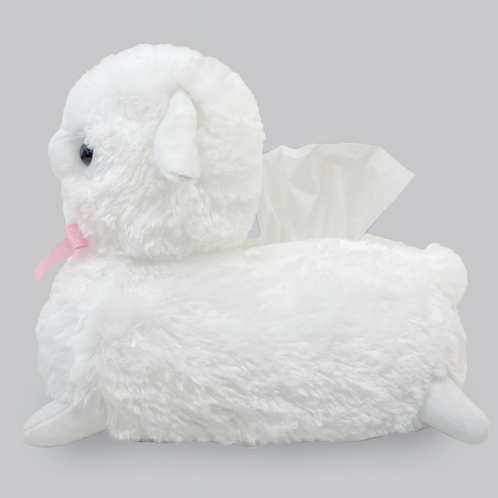 Amuse Alpaca Plushie Tissue Box Case Stuffed Animal Llama Napkin Paper Holder Cover Storage Box Tissue Tray Paper Container for Car Home Use Bathroom Accessories