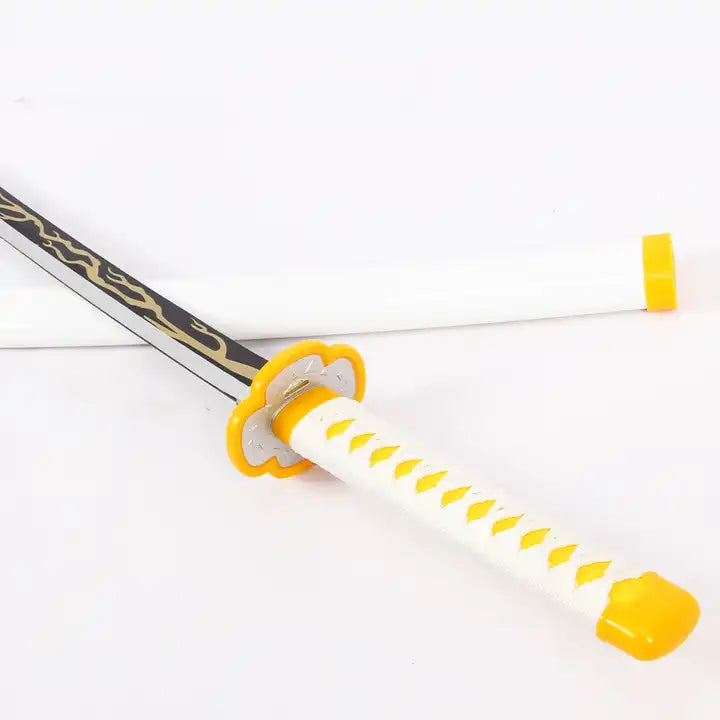 Demon Slayer Agatsuma Zenitsu Wooden Sword Cosplay Anime Replica Katana