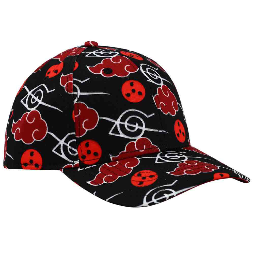 Naruto Shippuden Itachi Symbols Baseball Cap Akatsuki Cloud & Anti-Leaf Village Sublimated Curved Bill Hat