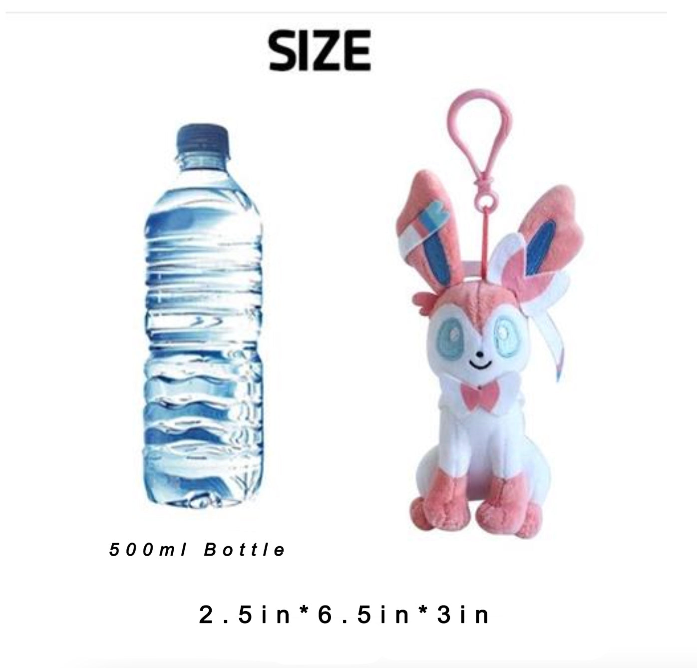 Pokemon Sylveon 6" Plushie Keychain Toy Stuffed Animal Plush Keyring Clip-on Backpack Hanger