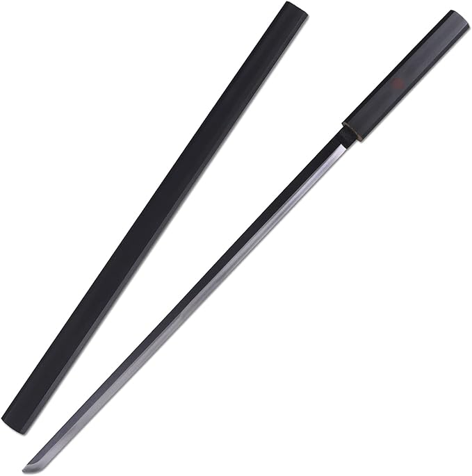 Naruto Sasuke Anime Cosplay Metal Sword 40" Not Sharp Katana Replica Weapons - Black