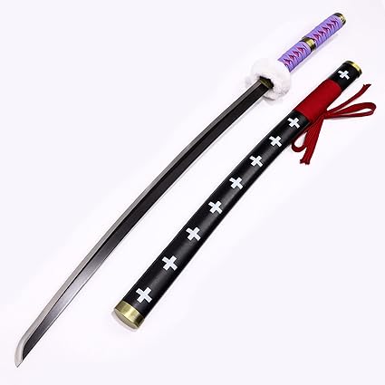 Carbon Steel 55" Metal Sword - One Piece Surgeon of Death Doctor Trafalgar Law's Kikoku Katana (Purple) Handmade Anime Cosplay Real Sword High Manganese Carbon Steel