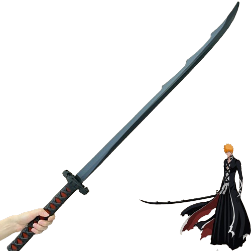 55" Bleach Ichigo Kurosaki Bankai Wooden Sword Katana Replica