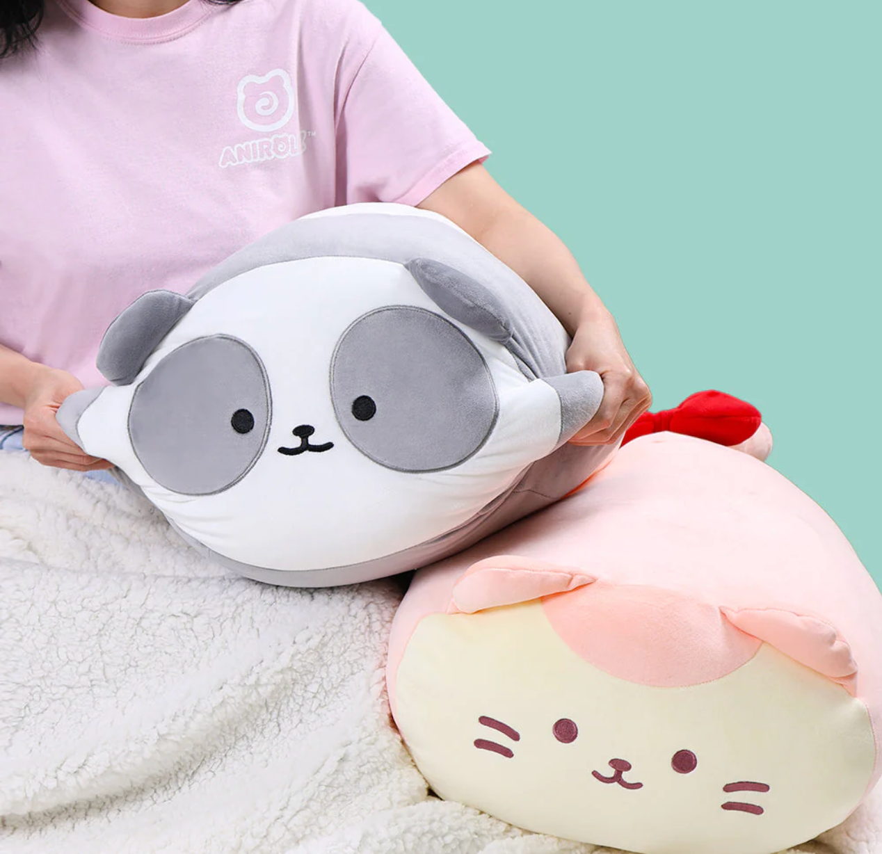 Anirollz 20" Foxiroll Stuffed Animal Cushion Ultra-Soft Cute Fox Character Support Squishy Rest Pillows - XL