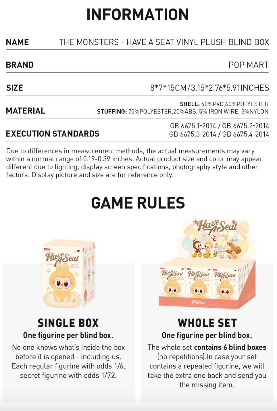 THE MONSTERS Have A Seat Series-Vinyl Labubu Plush Pendant Blind Box