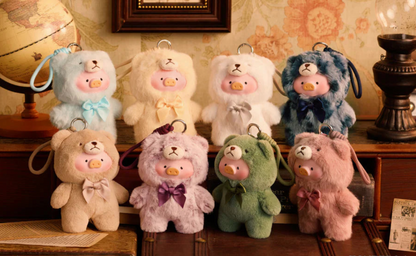 Toyzero+ Lulu Teddy The Piggy Vintage Plush Keychain Blind Box