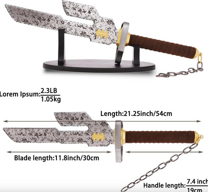 Jujutsu Kaisen Toji 22" Metal replica Sword (with Free Stand)