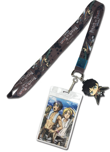 Lanyard Neck Strap Keychain ID Badge Holder - ATTACK ON TITAN 2 - EREN