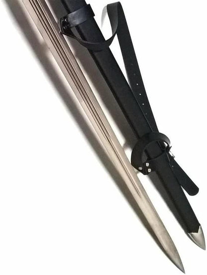 The Witcher Silver Sword Monster Slayer Steel Replica Scabbard Twin Wolf Sword Geralt of Rivia