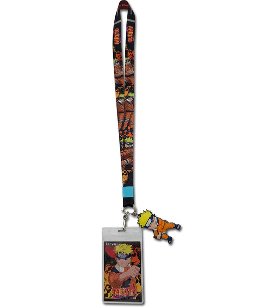 Lanyard Neck Strap Keychain ID Badge Holder - Naruto Uzumaki Fire Moon