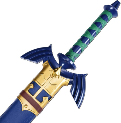 43" Japanese Anime Cosplay Legend of Zelda Link Sword Master Sword with Sheath Blue Blade Metallic Stainless Steel