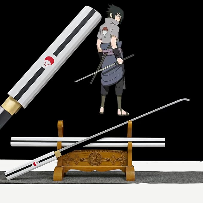 Naruto Sasuke Anime Cosplay Metal Sword 40" Replica Weapons - White