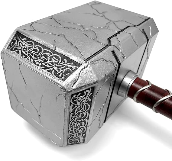 Jane Foster Female Thor - Prop Cosplay Thunder Hammer Mjolnir Crack, PU Foam Axe Thoss Hammer Costume Weapon Birthdays Gifts