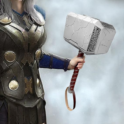 Jane Foster Female Thor - Prop Cosplay Thunder Hammer Mjolnir Crack, PU Foam Axe Thoss Hammer Costume Weapon Birthdays Gifts