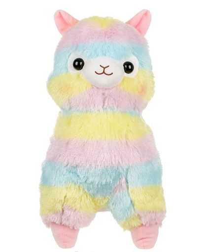 Amuse 16" Rainbow Alpaca Hugging Plush Pad Llama Stuffed Animal Doll Pillow Authentic Licensed Adorable Birthday Gift - Large