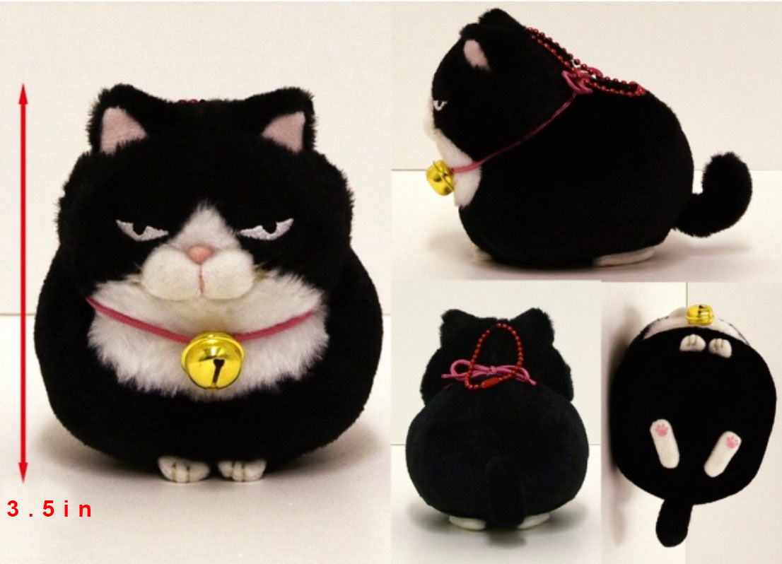 Amuse Cat Keychain Black Anko Sharp Eyed Key Chain Stuffed Plush Bag Charm