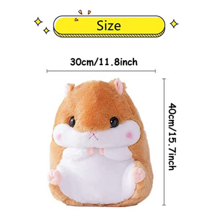 Amuse Hamster Coron Brown 13" Inch Fluffy Plushie Stuffed Animal Toy Birthday Xmas Gift for Kids Boys Girls (15.6inch, Brown)