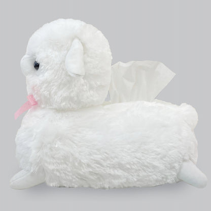 Amuse Alpaca Plushie Tissue Box Case Stuffed Animal Llama Napkin Paper Holder Cover Storage Box Tissue Tray Paper Container for Car Home Use Bathroom Accessories