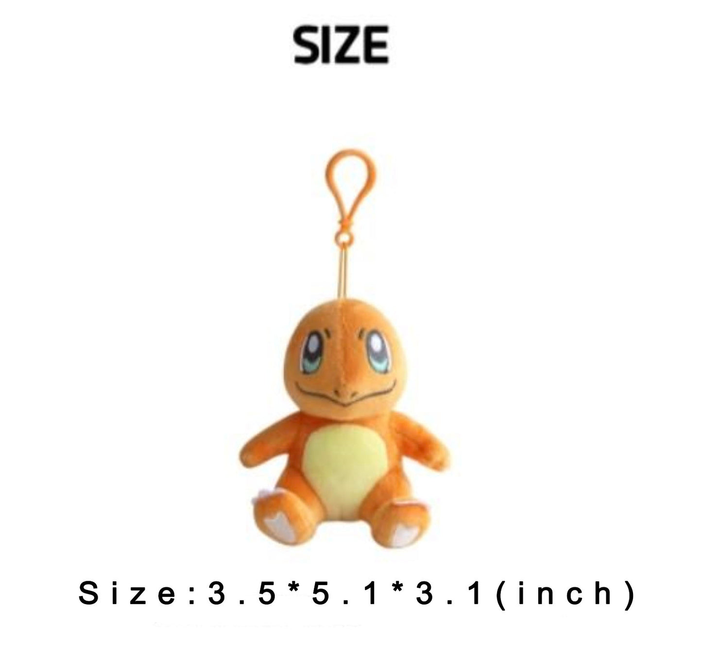 Pokemon Charmander 6" Plushie Key Chain Stuffed Animal Keyring Clip-on Backpack Hanger