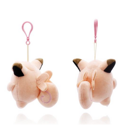 Pokemon Clefairy 6" Plushie Key Chain Stuffed Animal Keyring Clip-on Backpack Hanger