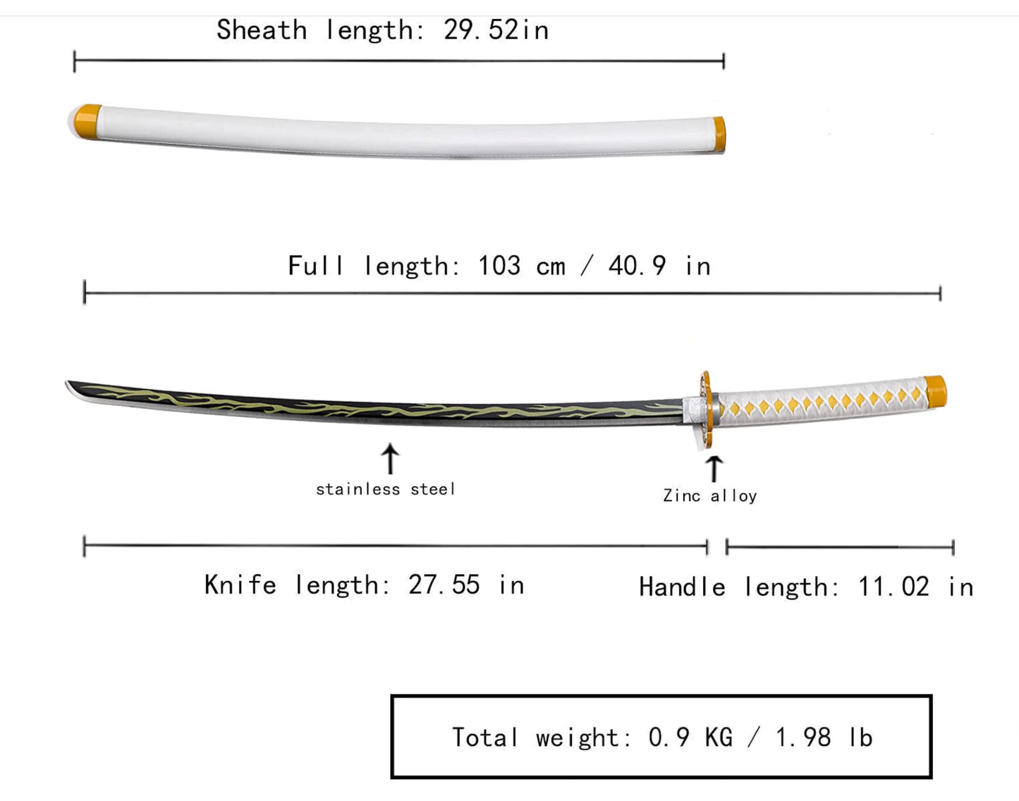 Demon Slayer - Zenitsu Sword - Metal Sword