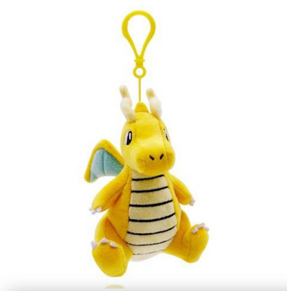 Pokemon Dragonite 6" Plushie Key Chain Stuffed Animal Keyring Clip-on Backpack Hanger