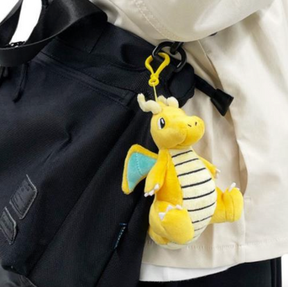 Pokemon Dragonite 6" Plushie Key Chain Stuffed Animal Keyring Clip-on Backpack Hanger