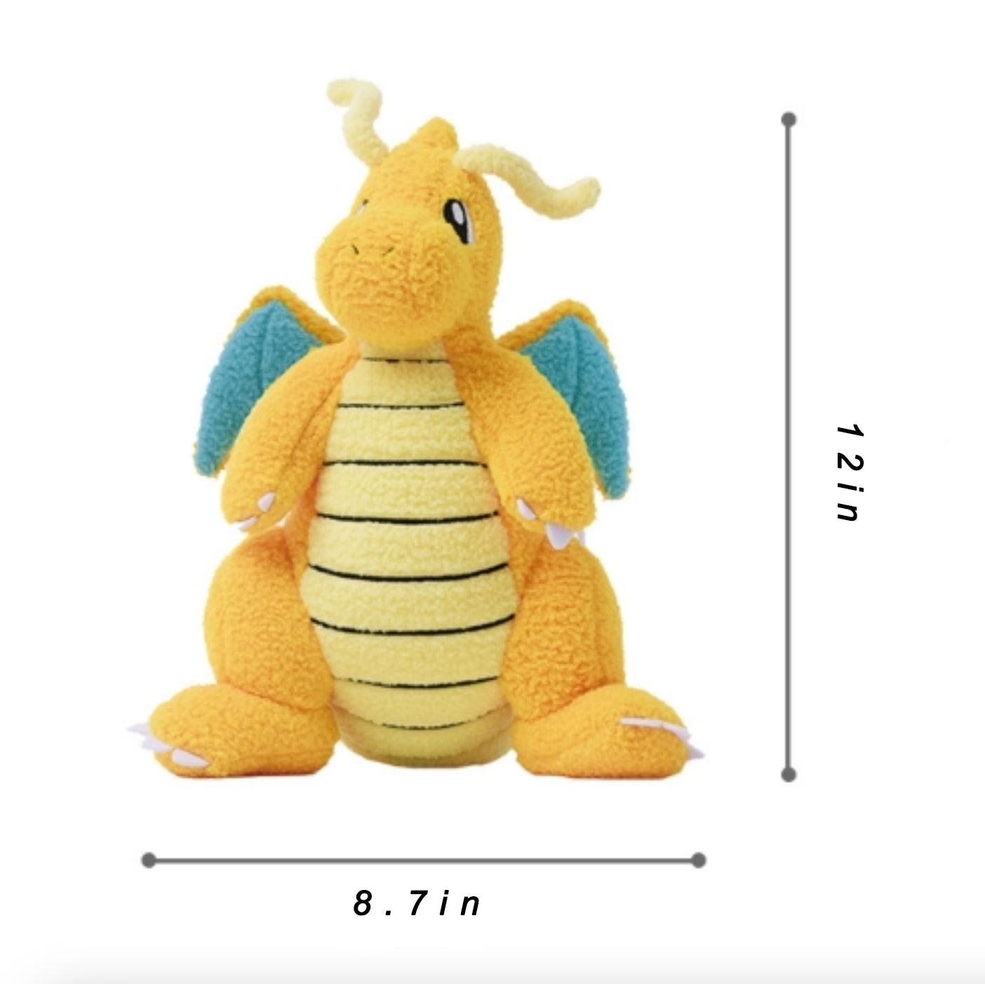 Pokemon Dragonite 12” Stuffed Animal Plush Doll Huge Cuddly Toy for Home Decoration Birthday Gift