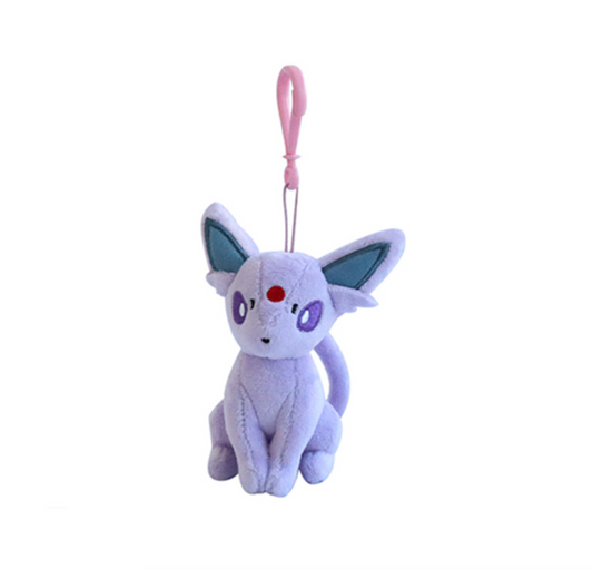 Pokemon Espeon 6" Plushie Key Chain Stuffed Animal Keyring Clip-on Backpack Hanger