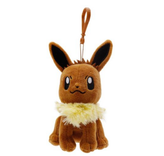 Pokemon Eevee 6" Plushie Key Chain Stuffed Animal Keyring Clip-on Backpack Hanger