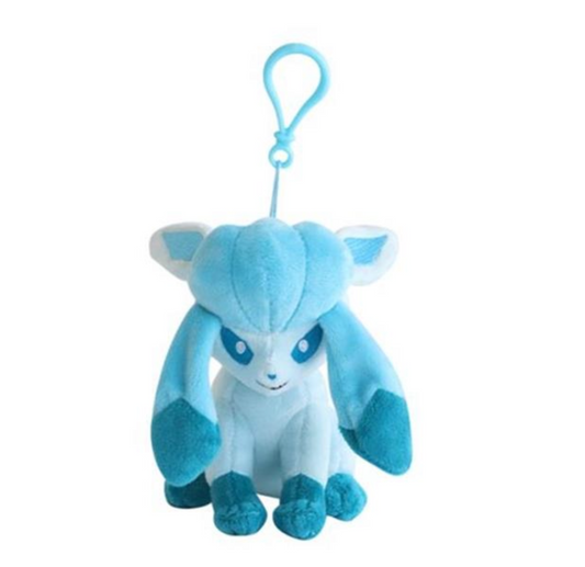 Pokemon Glaceon 6" Plushie Key Chain Stuffed Animal Keyring Clip-on Backpack Hanger