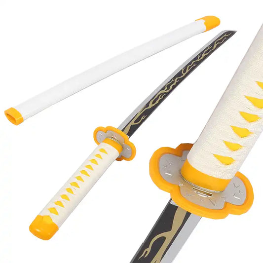 Demon Slayer Agatsuma Zenitsu Wooden Sword Cosplay Anime Replica Katana