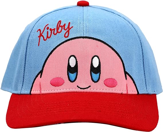 Kirby Peekaboo Blue Traditional Embroidered Logo Adjustable Hat Baseball Cap