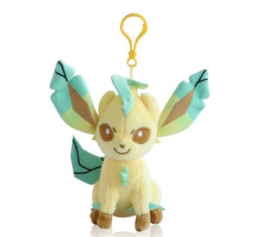 Pokemon Leafeon 6" Plush KeyChain Stuffed Animal Keyring Clip-on Backpack Hanger