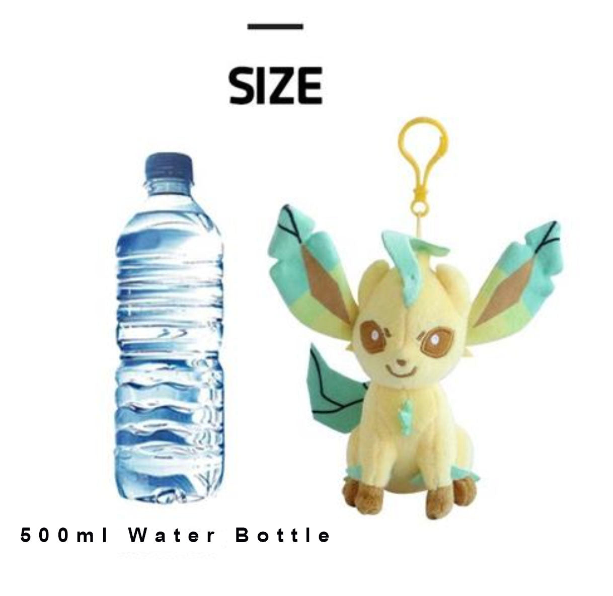 Pokemon Leafeon 6" Plush KeyChain Stuffed Animal Keyring Clip-on Backpack Hanger