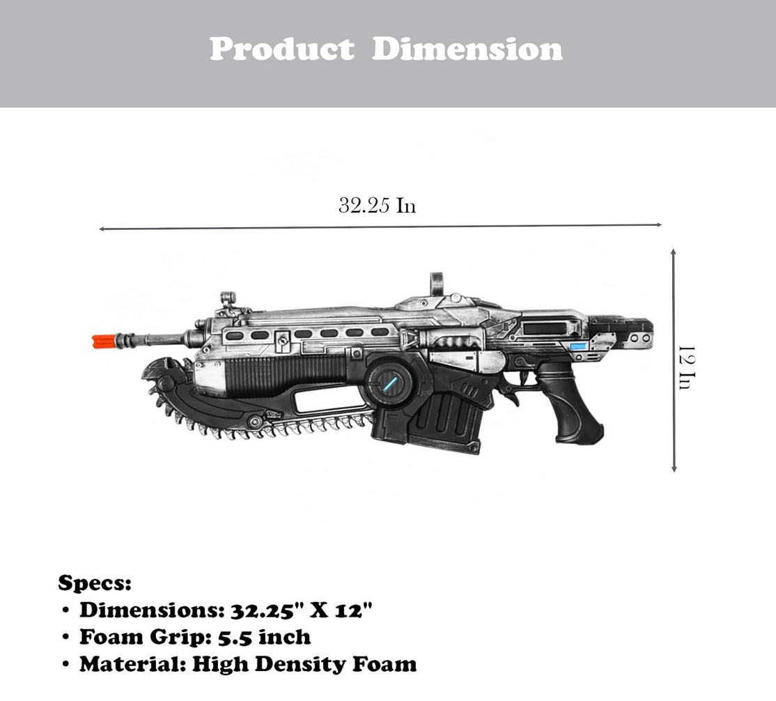 32" Gear of War Mark 2 Lancer Assault Foam Rifle Replica Gun