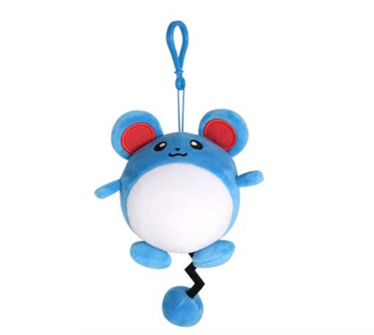 Pokemon Marill 6" Plushie Key Chain Stuffed Animal Keyring Clip-on Backpack Hanger