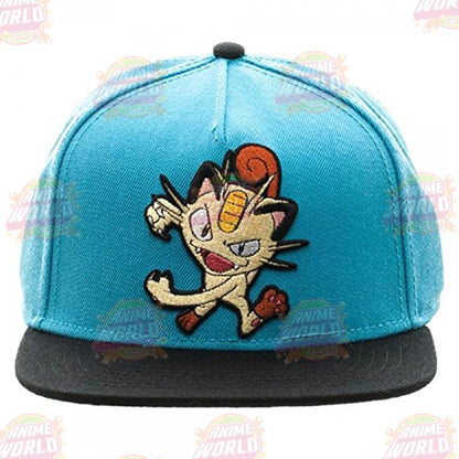 Pokémon Meowth Color Block Snapback Hat Baseball Cap