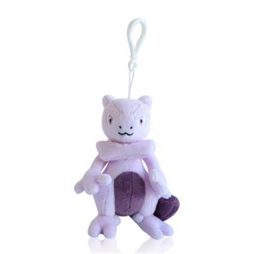 Pokemon MewTwo 6" Plushie Key Chain Stuffed Animal Keyring Clip-on Backpack Hanger