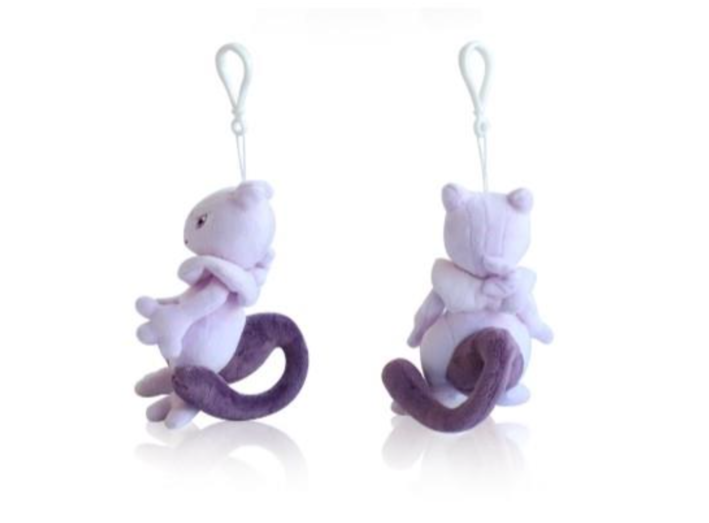 Pokemon MewTwo 6" Plushie Key Chain Stuffed Animal Keyring Clip-on Backpack Hanger