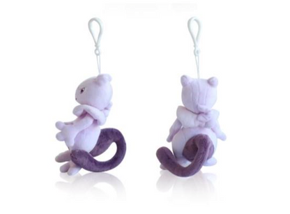 Pokemon MewTwo 6" Plushie Key Chain Stuffed Animal Keyring Clip-on Backpack Hanger