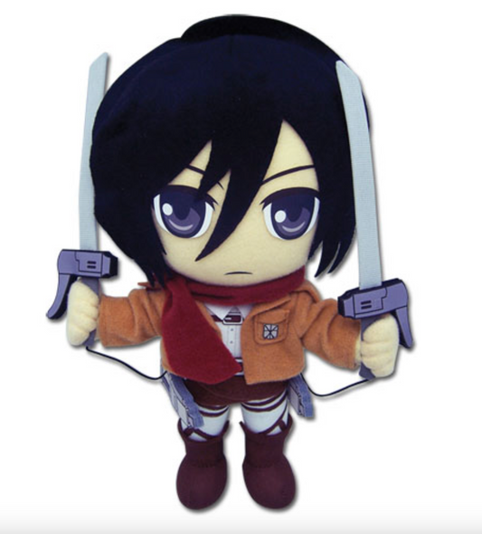 Plush - Attack on Titan - 9" Inch Mikasa Ackerman Anime Plush Pillow Stuffed Cushion Doll Soft Manga Character Hanger