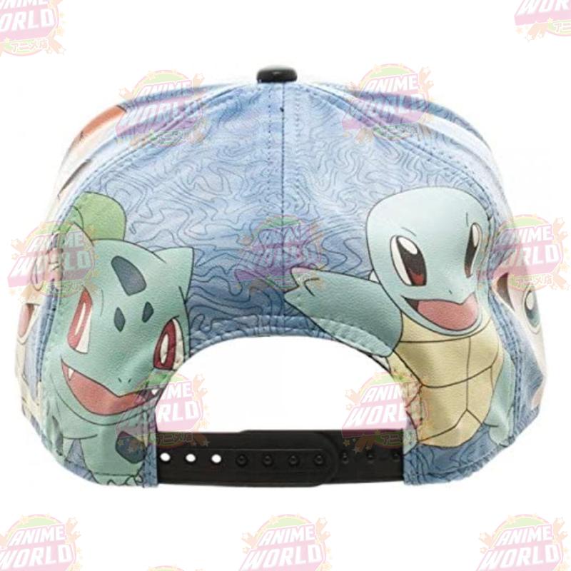 Pokemon Characters Sublimated All Over Print PU Faux Leather Snapback