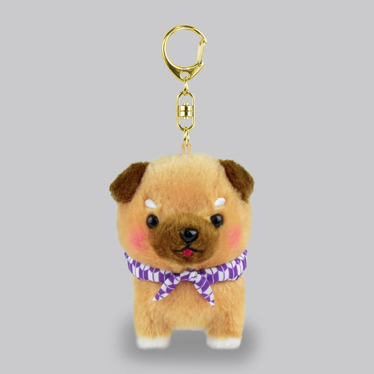 Amuse Dog Keychain Plush Mameshiba Sankyoudai Adorable Puppy KeyRings Plushie Backpack Hanger Charms Key Chains Hook