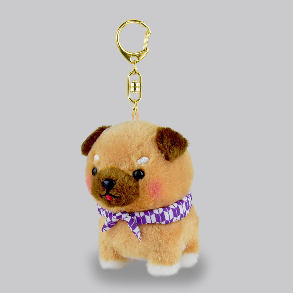 Amuse Dog Keychain Plush Mameshiba Sankyoudai Adorable Puppy KeyRings Plushie Backpack Hanger Charms Key Chains Hook