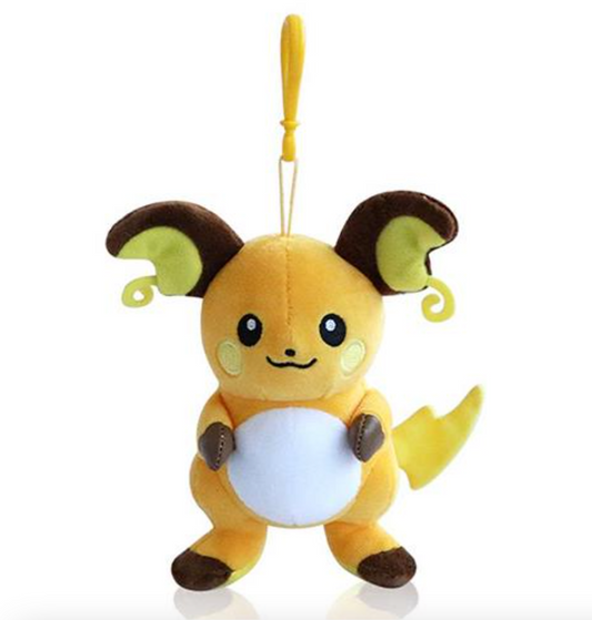 Pokemon Raichu 6" Plushie Keychain Toy Stuffed Animal Plush Keyring Clip-on Backpack Hanger